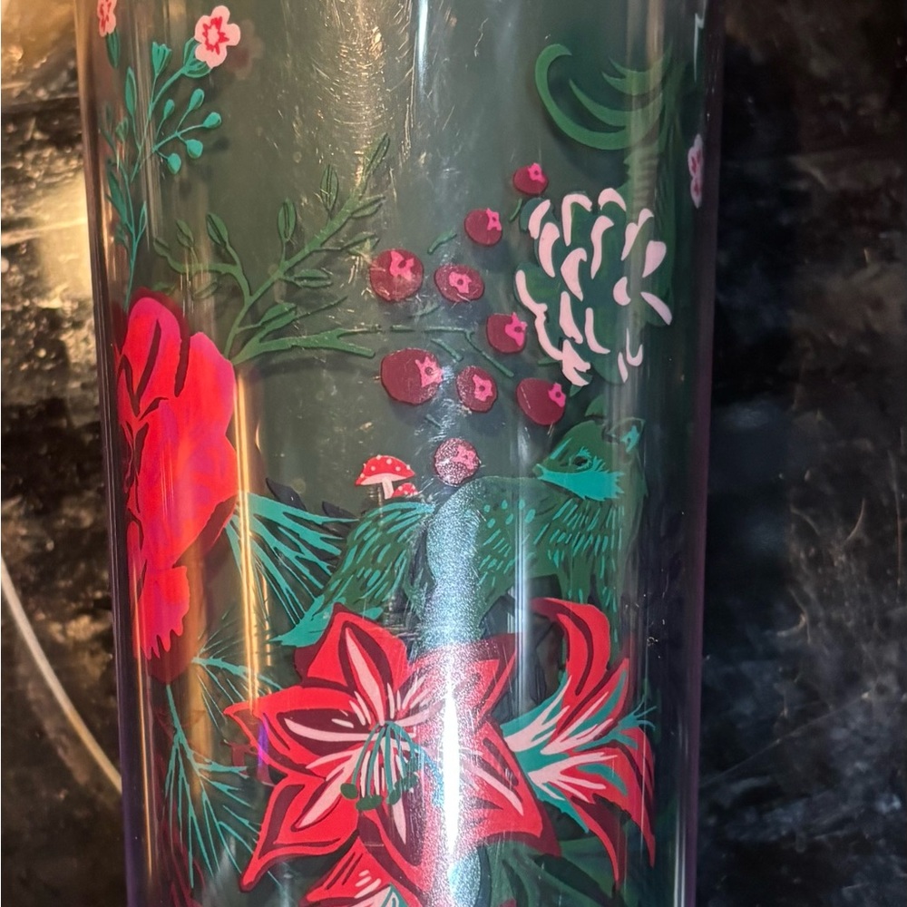 2022 Starbucks Holiday Vinti cup with straw cover